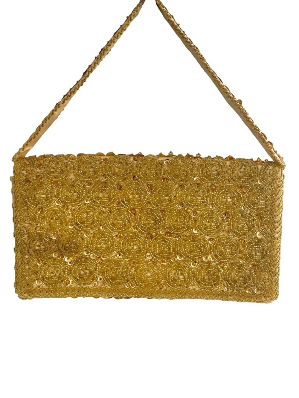 Vintage Gold Beaded Evening Clutch 🇭🇰 Hand Made in Hong Kong